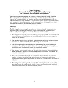 Recommendations for comprehensive Legislation