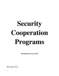 Security Cooperation Programs Through Fiscal YearRevision 15.0