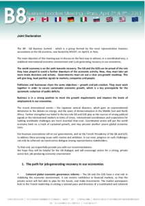 G8 Business Summit - Joint Declaration - April 8th 2011
