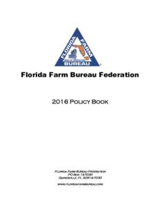 Florida Farm Bureau FederationPolicy Book Florida Farm Bureau Federation PO Box