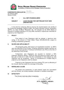 Community Mortgage Program / Presidency of Corazon Aquino / Mortgage loan