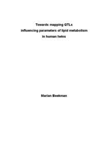 Towards mapping QTLs influencing parameters of lipid metabolism in human twins