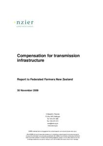 Compensation for transmission infrastructure Report to Federated Farmers New Zealand  30 November 2009