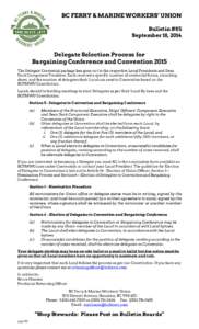 Microsoft Word - Bulletin #85 Delegate Selection Process Convention 2015