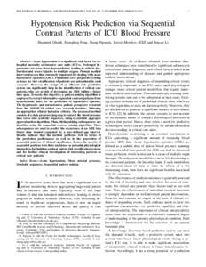 IEEE JOURNAL OF BIOMEDICAL AND HEALTH INFORMATICS, VOL. XX, NO. Y, DECEMBER ZZZZ, JBHIHypotension Risk Prediction via Sequential Contrast Patterns of ICU Blood Pressure