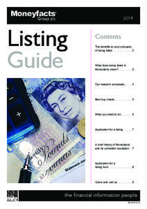 2014  Listing Guide  Contents