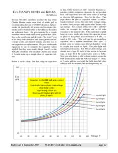 in lieu of the resistors of old? Answer: because capacitors, unlike resistance elements, do not produce heat, and capacitors have the same value at start-up as when in full operation. Now for the chart. This page shows t