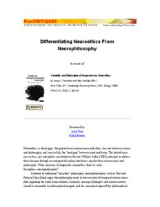 Differentiating Neuroethics From Neurophilosophy A review of Scientific and Philosophical Perspectives in Neuroethics by James J. Giordano and Bert Gordijn (Eds.)
