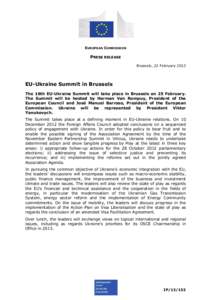 EUROPEAN COMMISSION  PRESS RELEASE Brussels, 22 February[removed]EU-Ukraine Summit in Brussels