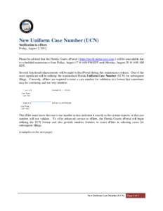 New Uniform Case Number (UCN)