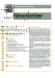 Royal Economic Society  Royal Economic Society Issue no. 170 July 2015