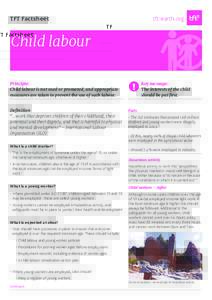 TFT Factsheet  tft-earth.org Child labour Principle: