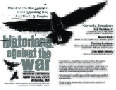 War And Its Discontents: Understanding Iraq And The U.S. Empire Keynote Speakers Bill Fletcher, Jr.
