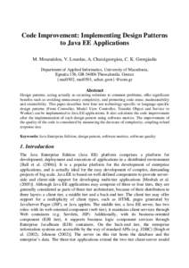 Code improvement after the implementation of design patterns to a Java EE application