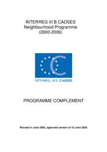 Community Initiative Interreg III B (2000 – 2006)