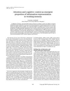 Cognitive, Affective, & Behavioral Neuroscience 2004, 4 (4), Attention and cognitive control as emergent properties of information representation in working memory