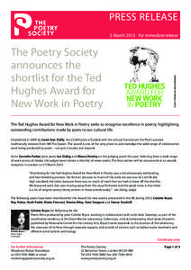 PRESS RELEASE 5 March 2013 For immediate release Crow © Estate of Leonard Baskin  The Poetry Society