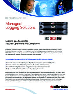 NFX FOR MSP SOLUTION BRIEF  Managed Logging Solutions nFX Cinxi One