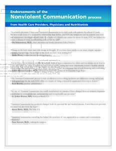 Endorsements of the  Nonviolent Communication process