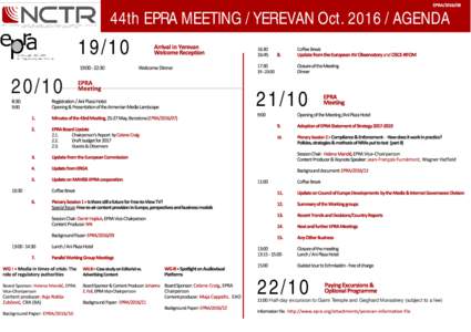 44th EPRA MEETING / YEREVAN OctAGENDA/10