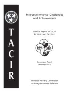 Biennial Report of TACIR FY 2002 to 2003