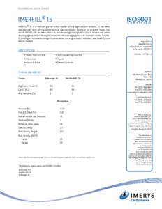 technical data sheet  IMERFILL®15 ISO9001 CERTIFIED
