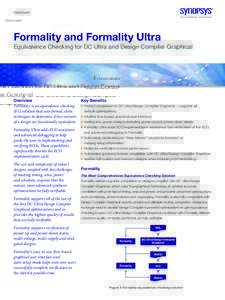Datasheet  Formality and Formality Ultra Equivalence Checking for DC Ultra and Design Compiler Graphical  Overview
