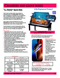 CHAMBERS AND GLOVE BOXES “La Petite” Glove Box A Re-Engineered Product!  Plas ! Labs is proud to offer a new concept in