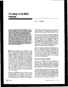 The design of the REXX language by M. F. Cowlishaw