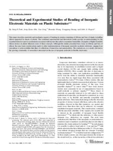 FULL PAPER  DOI: adfmTheoretical and Experimental Studies of Bending of Inorganic Electronic Materials on Plastic Substrates**