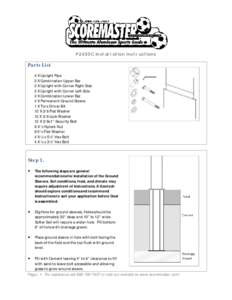 P2400C Installation Instructions  Parts List 4 X Upright Pipe 2 X Combination Upper Bar 2 X Upright with Corner Right Side