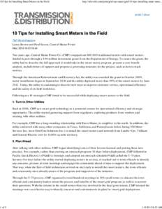 10 Tips for Installing Smart Meters in the Field  1 of 5 http://tdworld.com/print/grid-opt-smart-grid/10-tips-installing-smart-mete...