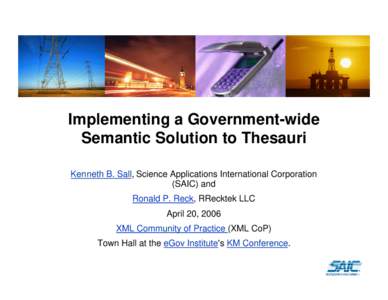 Implementing a Government-wide Semantic Solution to Thesauri