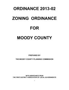 ORDINANCEZONING ORDINANCE FOR MOODY COUNTY  PREPARED BY