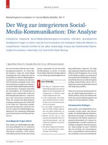 62  Marketing & Vertrieb Marketingkommunikation im Social-Media-Zeitalter, Teil 3: