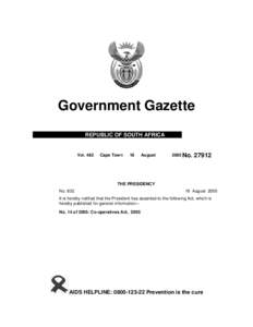 Co-operatives Act [No. 14 of 2005]
