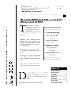 Special points of interest:  Volume 7, Issue 3 • June General Meeting: Wednesday, June 17, Olde Bryan Inn Back Patio, 6:30PM