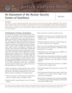 An Assessment of the Nuclear Security Centers of Excellence MayAlan Heyes