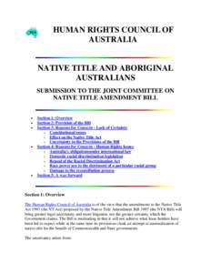 Microsoft Word - Native Title and Aboriginal Australians Submission to Parl…