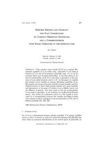 487  Do. Math. J. DMV Einstein Metris and Stability for Flat Connetions