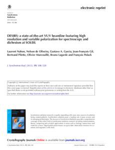 electronic reprint Journal of Synchrotron Radiation ISSN