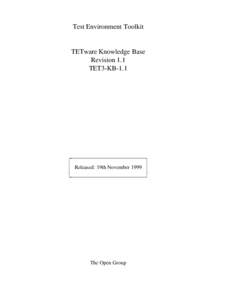 Test Environment Toolkit  TETware Knowledge Base Revision 1.1 TET3-KB-1.1