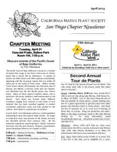 AprilCHAPTER MEETING Fifth Annual