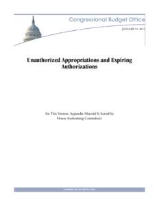 Unauthorized Appropriations and Expiring Authorizations