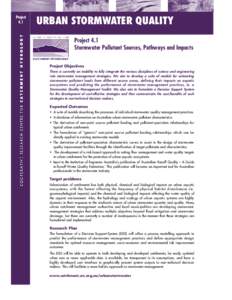 Project 4.1 URBAN STORMWATER QUALITY Project 4.1 Stormwater Pollutant Sources, Pathways and Impacts