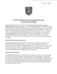 7 /1 Kennesaw State University and Georgia Highlands College TRANSFER ARTICULATION AGREEMENT Associate of Arts in Criminal Justice