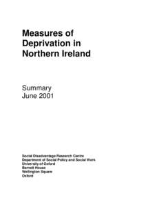 Measures of Deprivation in Northern Ireland Summary June 2001