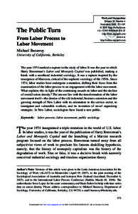 The Public Turn From Labor Process to Labor Movement Work and Occupations Volume 35 Number 4