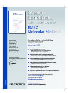 Be seen, be noticed ... submit your paper to EMBO Molecular Medicine