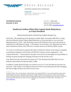 FOR IMMEDIATE RELEASE November 13, 2012 CONTACT : Neal Hanks Director of Communications, 